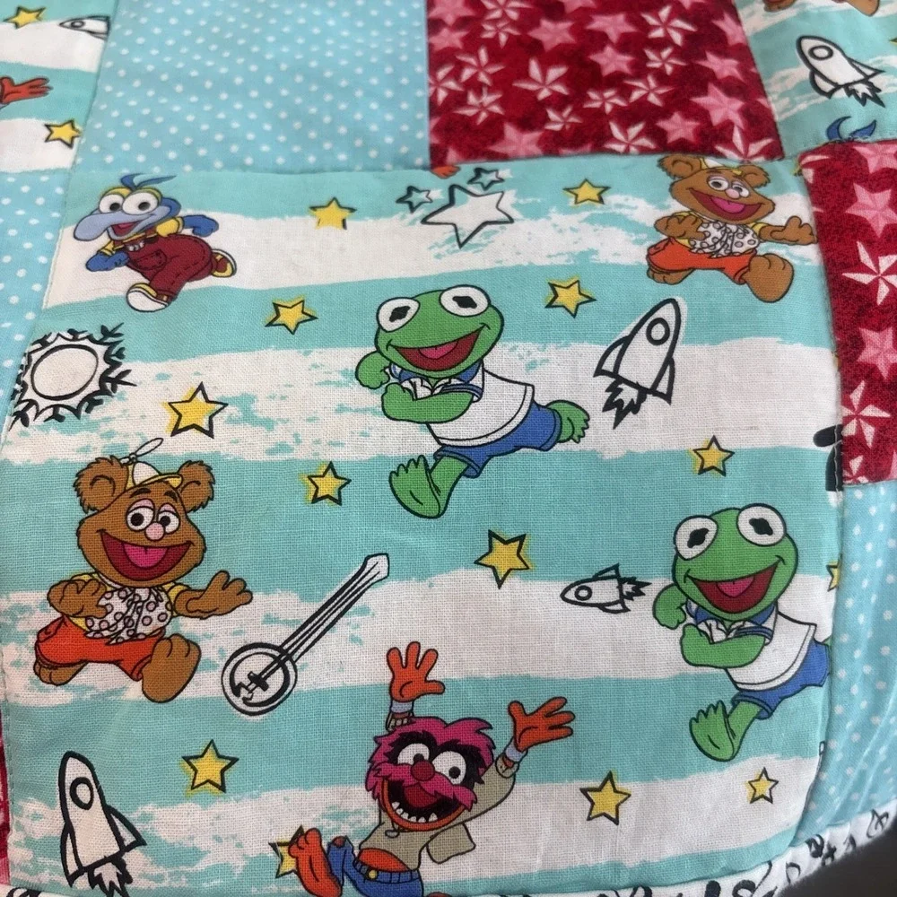 Vintage Sesame Street Muppets Quilted Baby Blanket‎ 35